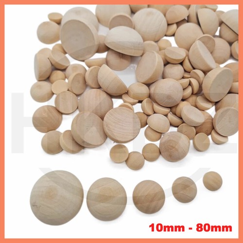 Natural wooden half balls - half,