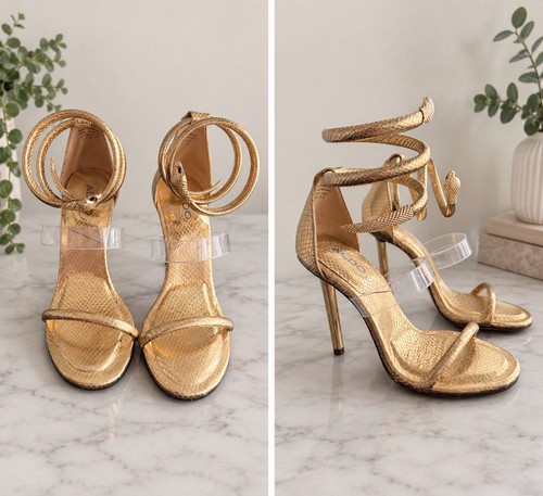 Gold snakeskin effect high - snakeskin,