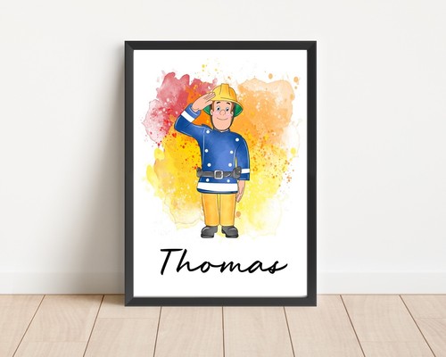 Fireman sam personalised wall - fireman,