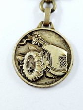 Vintage Augis MOTOSTANDARD METAL TILLER KEYCHAIN - 60s Agricultural ENGRAVING