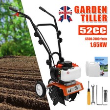 52CC Heavy Duty Petrol Rotovator Tiller Cultivator Rotavator Garden Soil 2Stroke