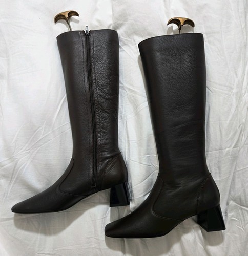 Mango long boots dark brown - long,