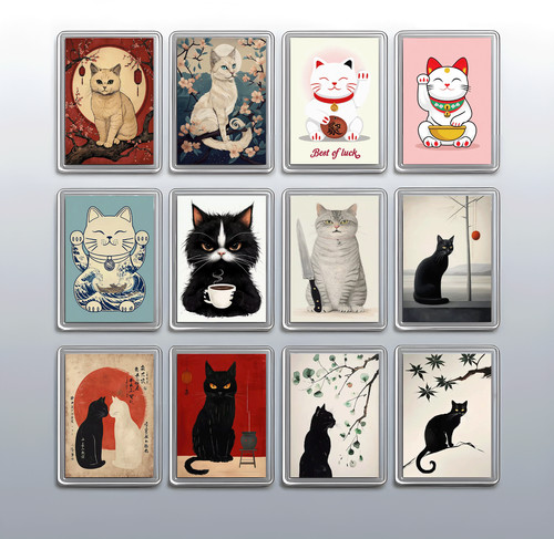 Vintage cat fridge magnet - vintage,