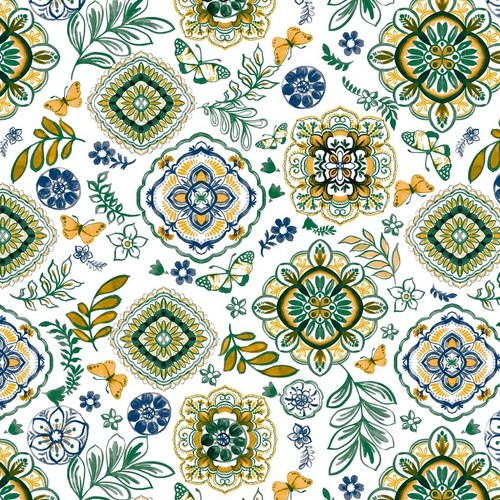 Sophia tiles green - green, vinyl