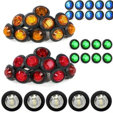 2/50Pcs 12V Car Truck Lorry Round LED Bullet Button Side Mini Marker Lights Lamp