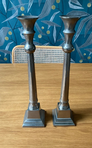 Tall metal candlesticks - tall, 15