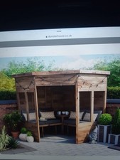 Dunster House Corner Garden Arbour with Glazed Panels, W2.1m x D2.1m / W7' x D7'