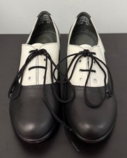 Capezio 1.25" Heel KIRSEN Black/White Leather Tap, Jazz Dance Shoe 5.5M