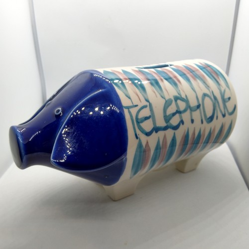 Pig telephone money box - telephone,