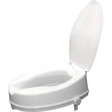 Raised Toilet Seat with Lid Frame Aid Riser 4" 120mm for Elderley Disabled Adult