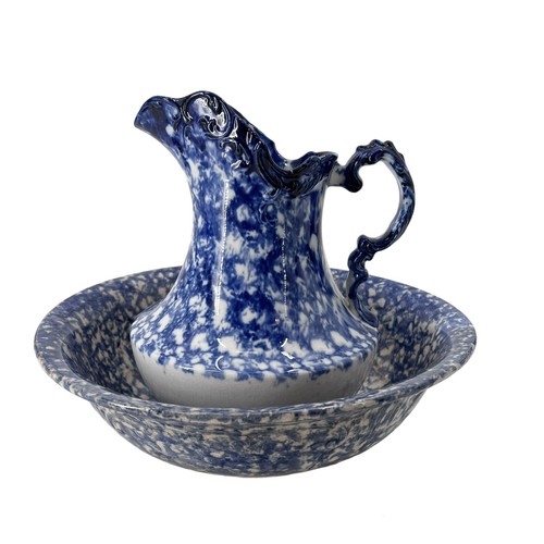 Antique ceramic pottery blue - antique,