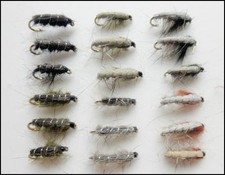 Czech Nymph Flies with Semtex, 18 Pack Mixed Colours, size 10/12 For Fly Fishing