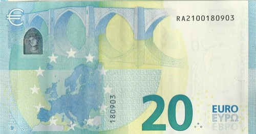 Euro banknote circulated - 20,