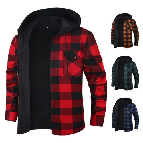 Mens hooded lumberjack plaid - hooded,