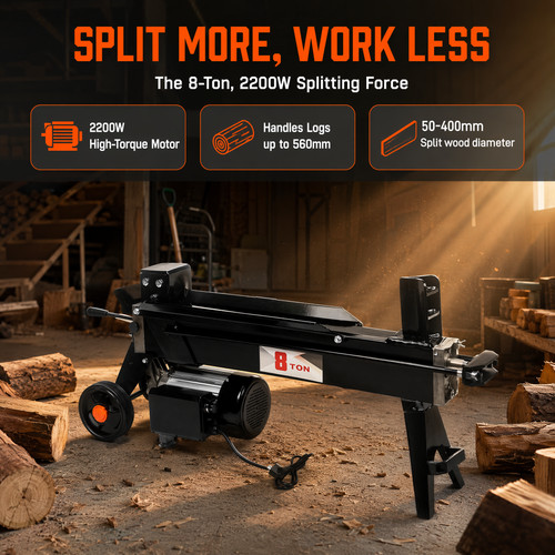 Electric ton log splitter - 8,