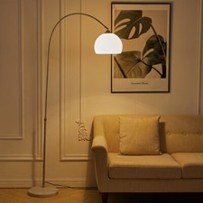 Stylish Reading Light Arch Design Floor Lamp Dome Lampshade Marble Standing