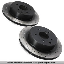 REAR DRILLED GROOVED 296MM BRAKE DISCS FOR NISSAN SKYLINE R33 2.5 GTST 93-98