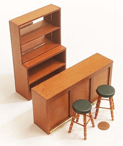 Dolls house wood - bar, and