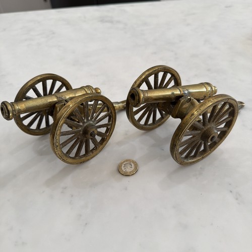 Pair vintage brass table - pair,