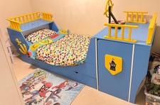 kids single bed blue pirate
