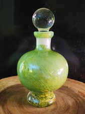Vintage Green Art Glass Decanter