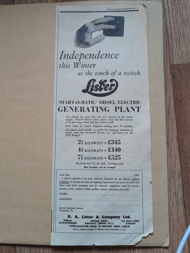 Vintage 1953 lister start - 1953, o