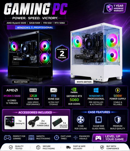 Gaming amd ryzen5 - gaming, 5500