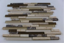Glass & Travertine Mosaic Tile