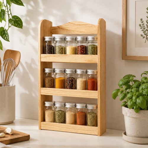 Wooden spice rack tier - rack,