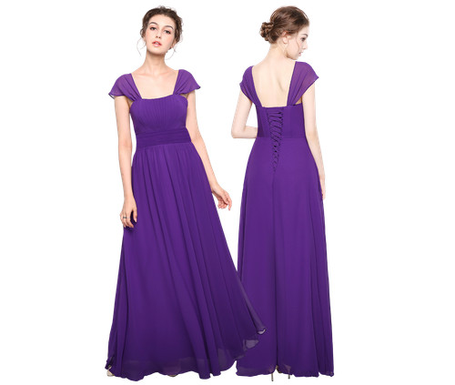 Chiffon scoop neck floor