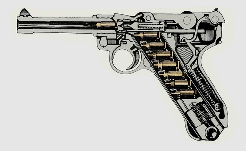 Vintage luger p08 gun rifle - vintage,
