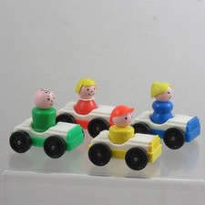 Vintage Fisher Price Little People Cars & Figures x 4  Toy Bundle -
