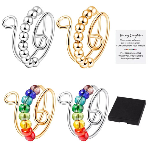 Adjustable beaded ring gold - adjustable,