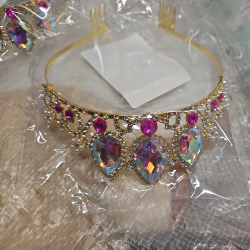 Pink sapphire gold tiara - gold, crown