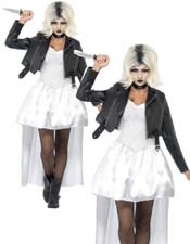 Bride Of Chucky Tiffany Costume Ladies Halloween Fancy Dress Outfit