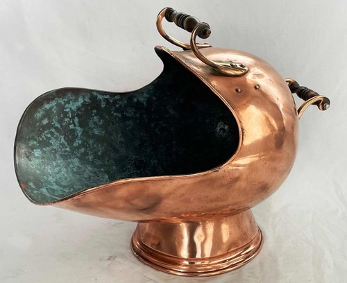 Antique copper log bin - antique,