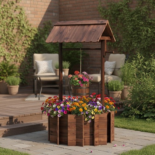 Garden wishing well planter - garden,