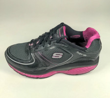 Sketchers Shape Ups Sneakers Size 9 Black Pink Shoes Walking Exercise Tie Women