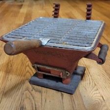 Vintage Hibachi Grill Cast Iron Black Japanese Style Pacific Mid Century Metal