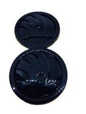 Skoda 90mm  x 2 Gloss Black