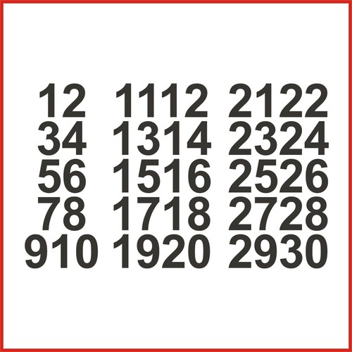 Sticky back vinyl numbers 30 - sticky,