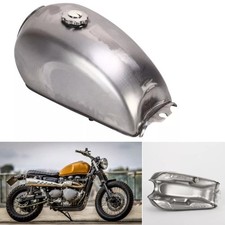Cafe Racer Gas Fuel Tank Motorcycle Gasoline Tank 9L/2.4Gallon Motorbike Oil Box