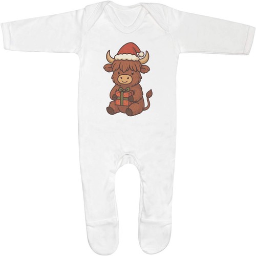 Festive highland cow baby - highland,