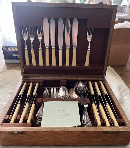 Vintage cream handled cutlery - vintage,
