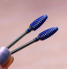 Ceramic Nail Drill Bit Corn Blue Medium Gel acrylic removal 1pc