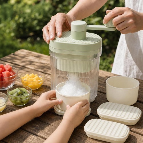 Manual ice shaver snow cone - &,