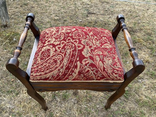 Antique edwardian piano stool - edwardian,