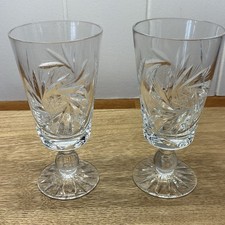 TWO Vintage Handcut Crystal