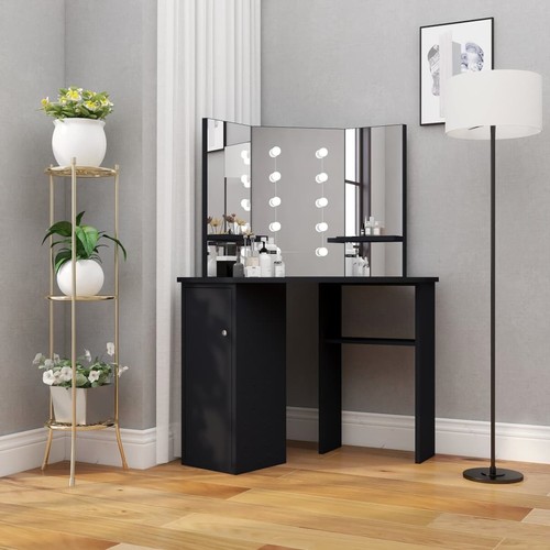 Corner dressing table - corner, black