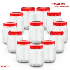 Plastic Storage Jar Red lids